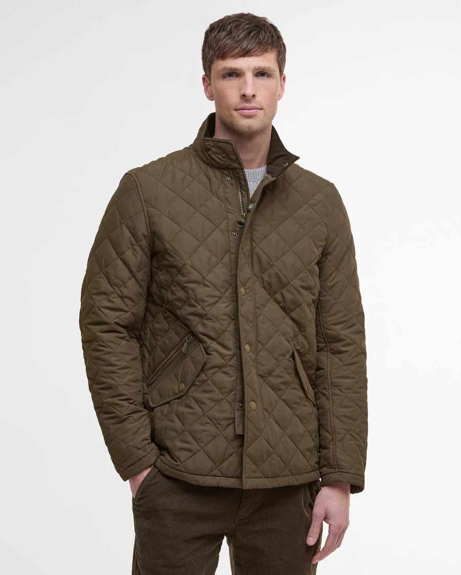 BARBOUR SHOVELER QUILTED JACKET IN DARK OLIVE