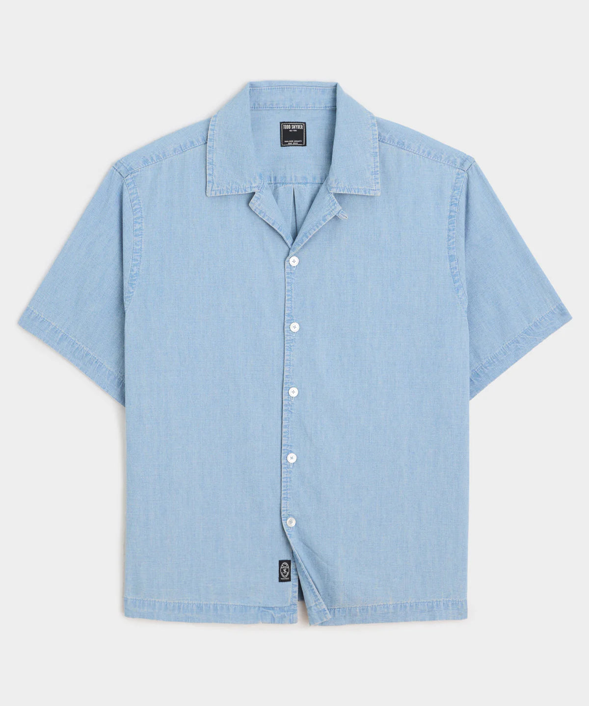 Todd Snyder - TODD SNYDER CROPPED CHAMBRAY CAMP COLLAR SHIRT IN LIGHT INDIGO - Rent With Thred