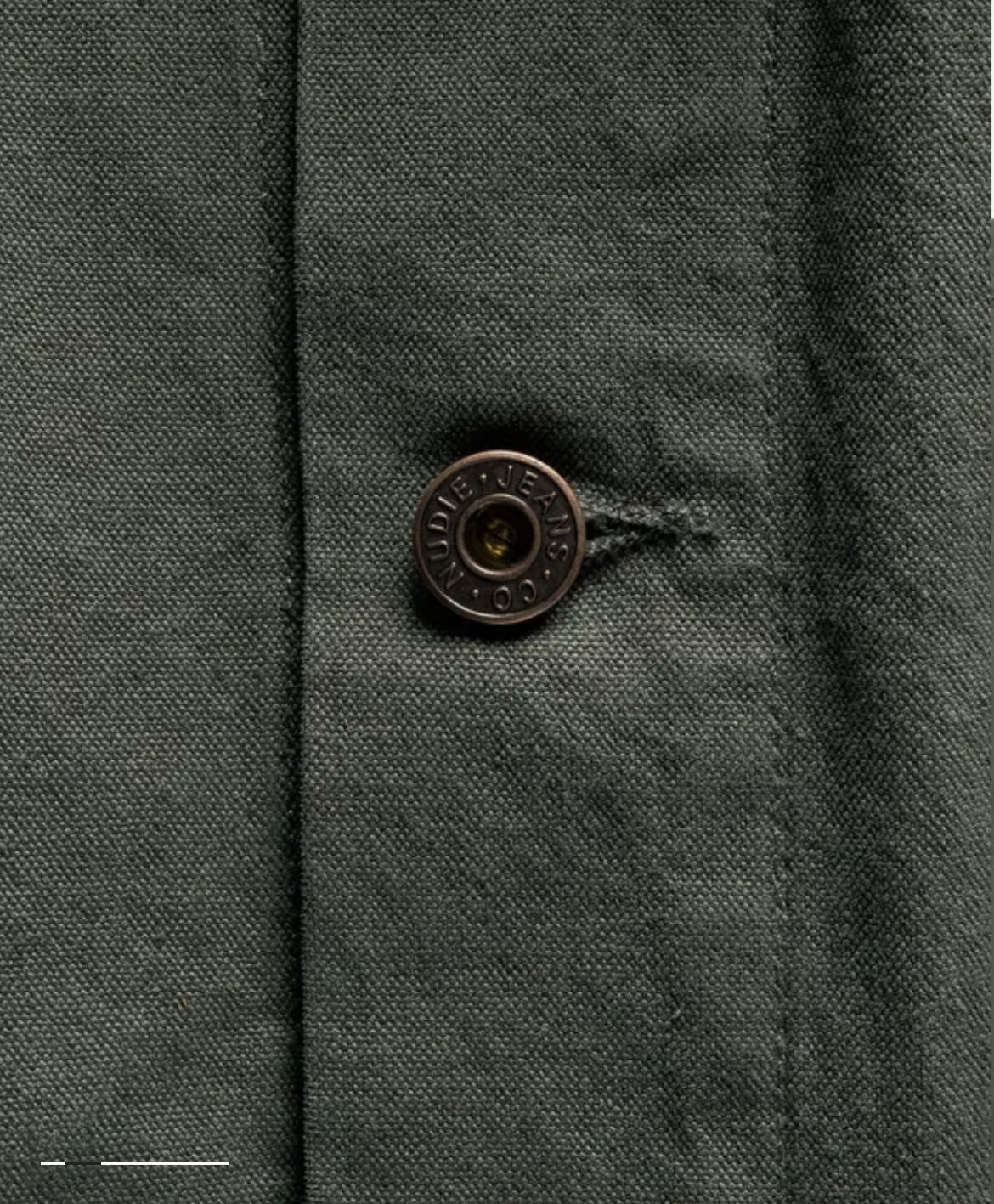 NUDIE JEAN HOWIE CHORE JACKET IN DUCK CANVAS GREEN