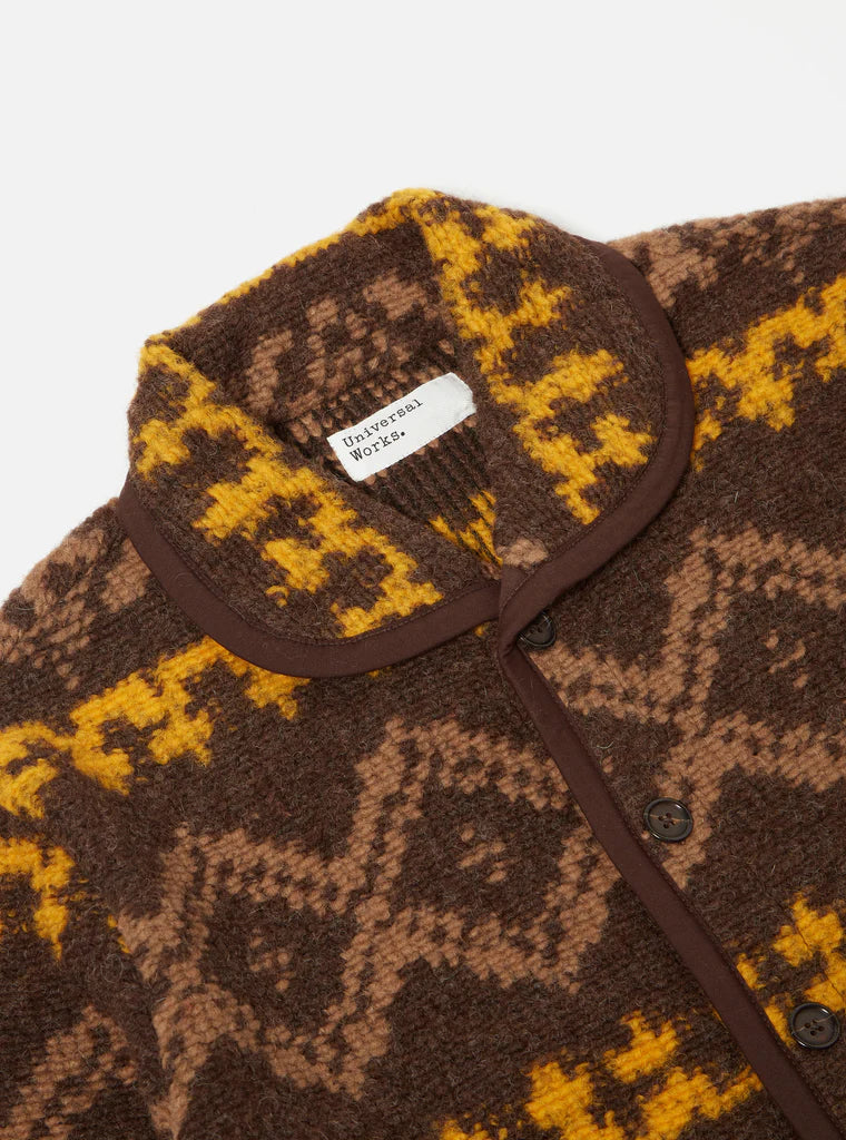UNIVERSAL WORKS LANCASTER JACKET IN BROWN RUG FLEECE