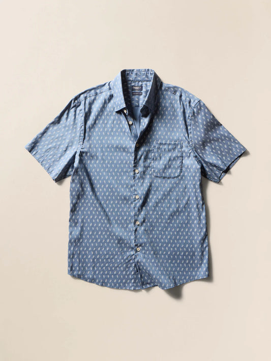 Faherty - FAHERTY MOVEMENT SS SHIRT IN MARINE PALM FOLIAGE - Rent With Thred