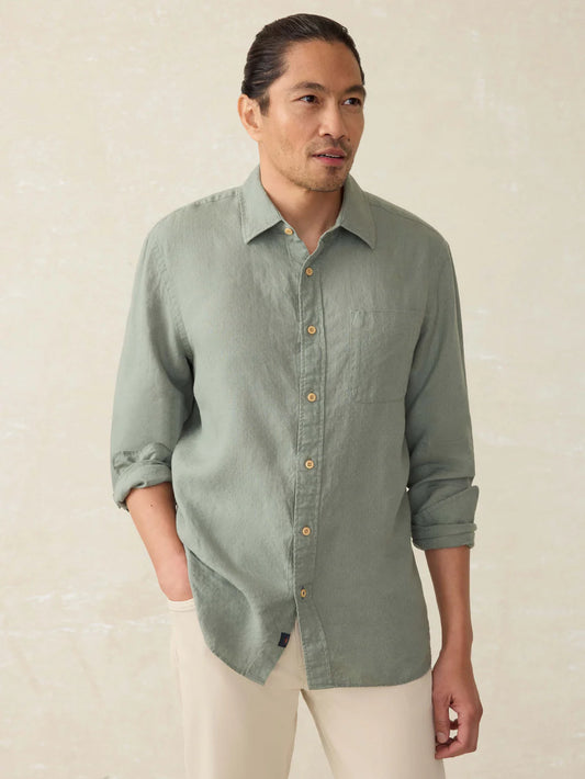 Faherty - FAHERTY LINEN LAGUNA SHIRT IN FAIRFIELD DOBBY - Rent With Thred