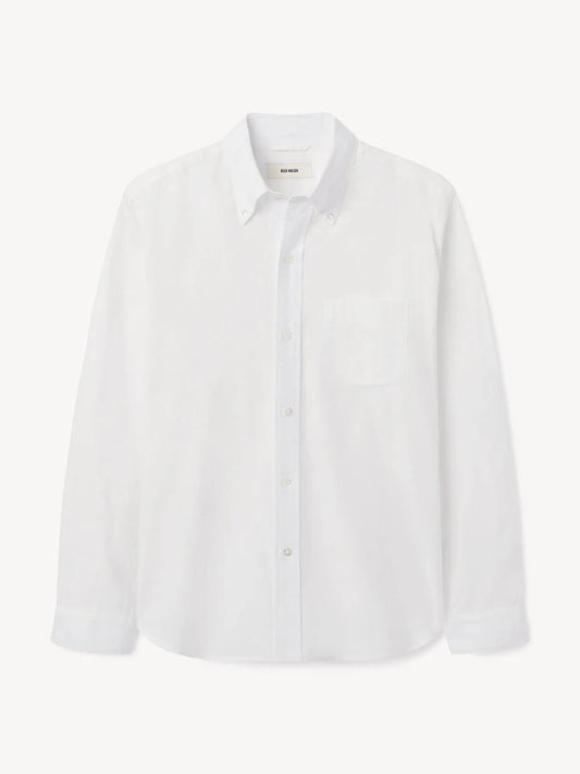 Buck Mason - BUCK MASON CALIFORNIA OXFORD ONE POCKET BD SHIRT IN WHITE - Rent With Thred