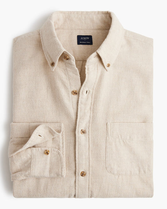 J. Crew - J.CREW BRUSHED TWILL SHIRT IN HEATHER FLAX - Rent With Thred