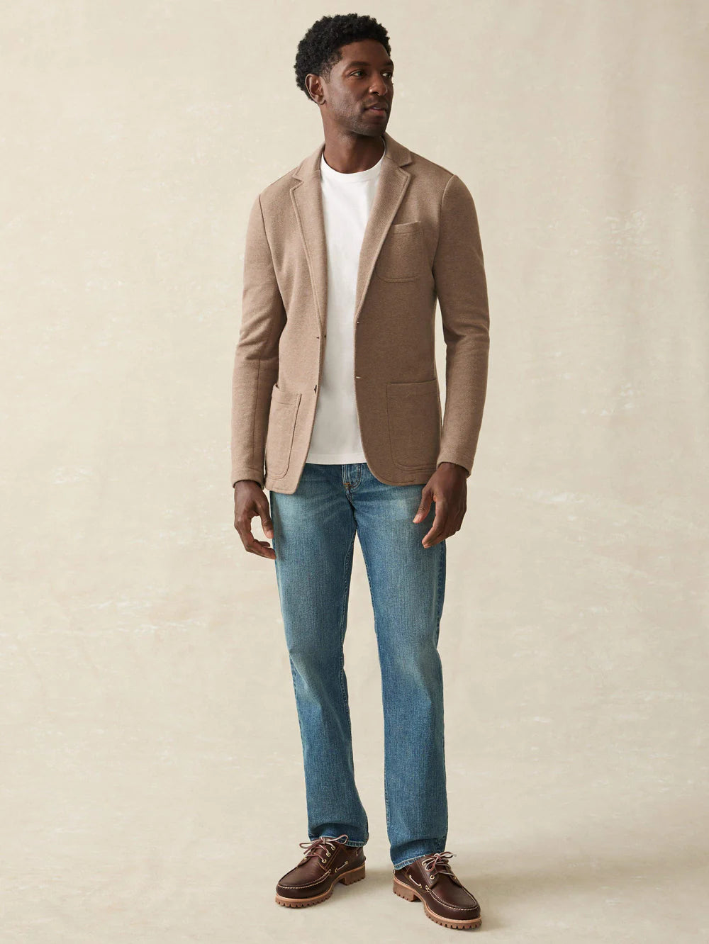 Faherty - FAHERTY INLET KNIT BLAZER IN WALNUT MELANGE - Rent With Thred