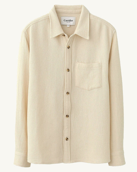 Corridor - CORRIDOR PIGMENT DYED WAFFLE LS IN NATURAL - Rent With Thred