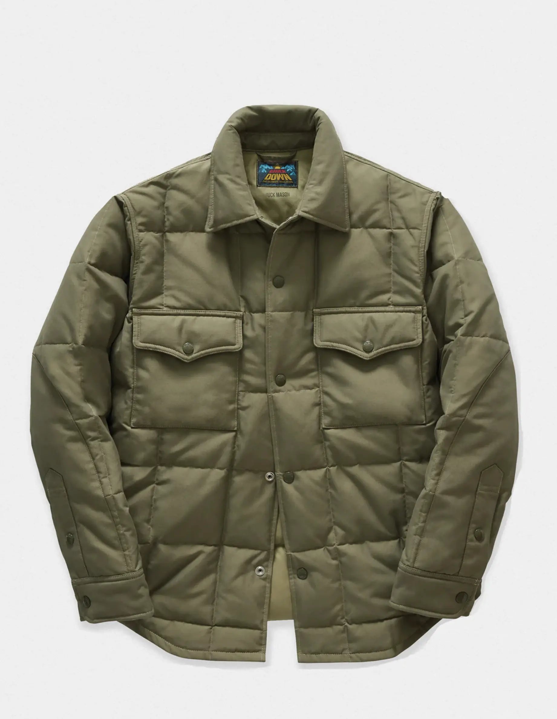 Buck Mason - BUCK MASON CASCADE DOWN YUKON CPO JACKET IN BURNT OLIVE - Rent With Thred