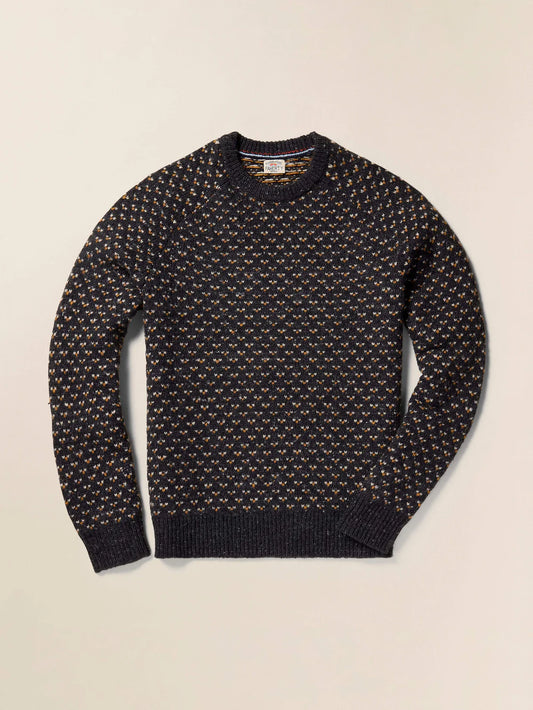 Faherty - FAHERTY DONEGAL CREW SWEATER IN CHARCOAL BIRDSEYE MARL - Rent With Thred