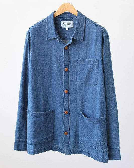 CORRIDOR DUCK DYE OVERSHIRT IN WASHED INDIGO