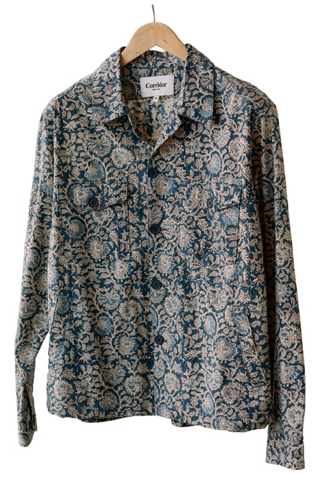 CORRIDOR MILITARY JACKET IN INDIGO HANDBLOCK