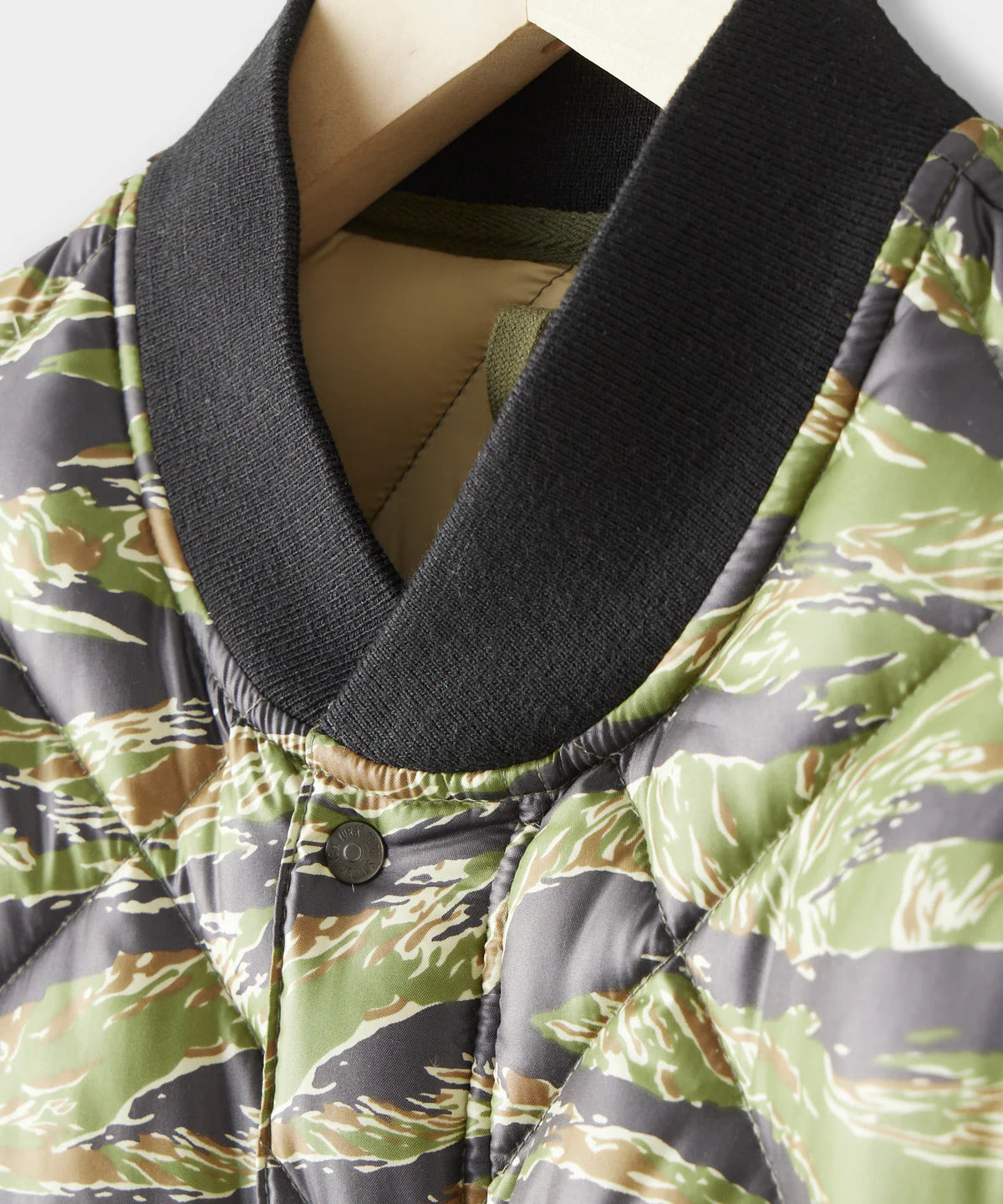 Todd Snyder - TODD SNYDER JAPANESE QUILTED DOWN SNAP BOMBER JACKET IN TIGER CAMO - Rent With Thred