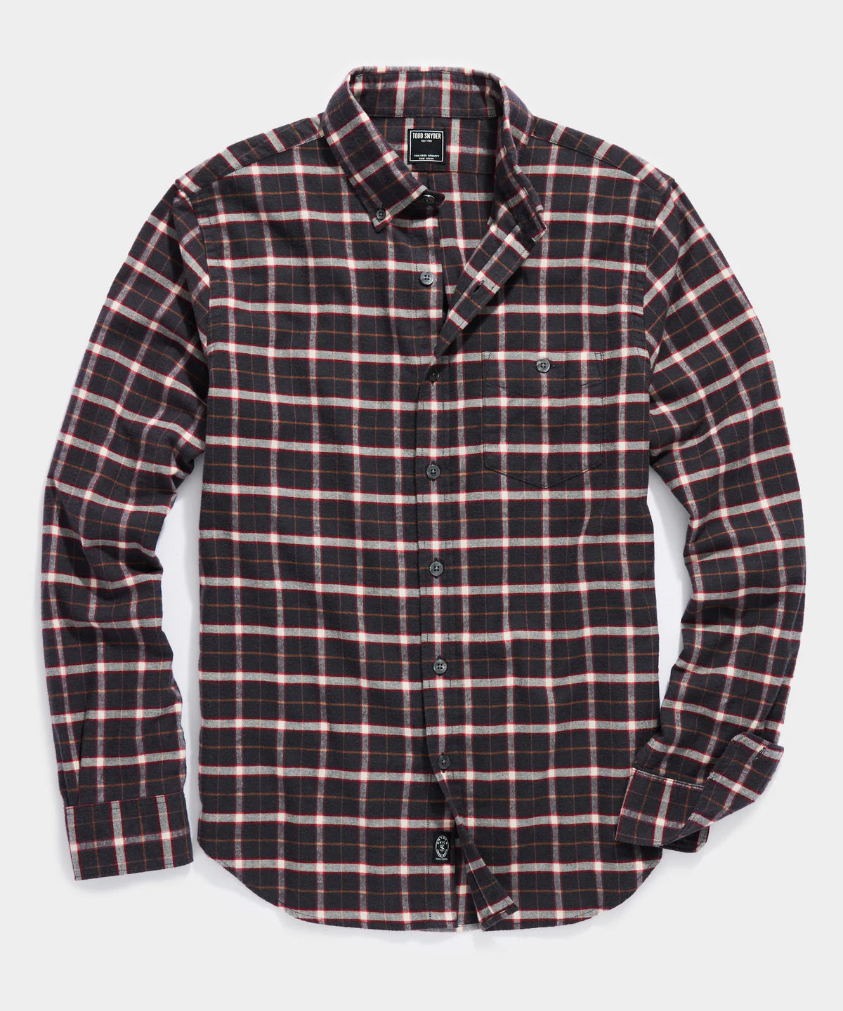 Todd Snyder - TODD SNYDER CHARCOAL PLAID FLANNEL BUTTON-DOWN - Rent With Thred