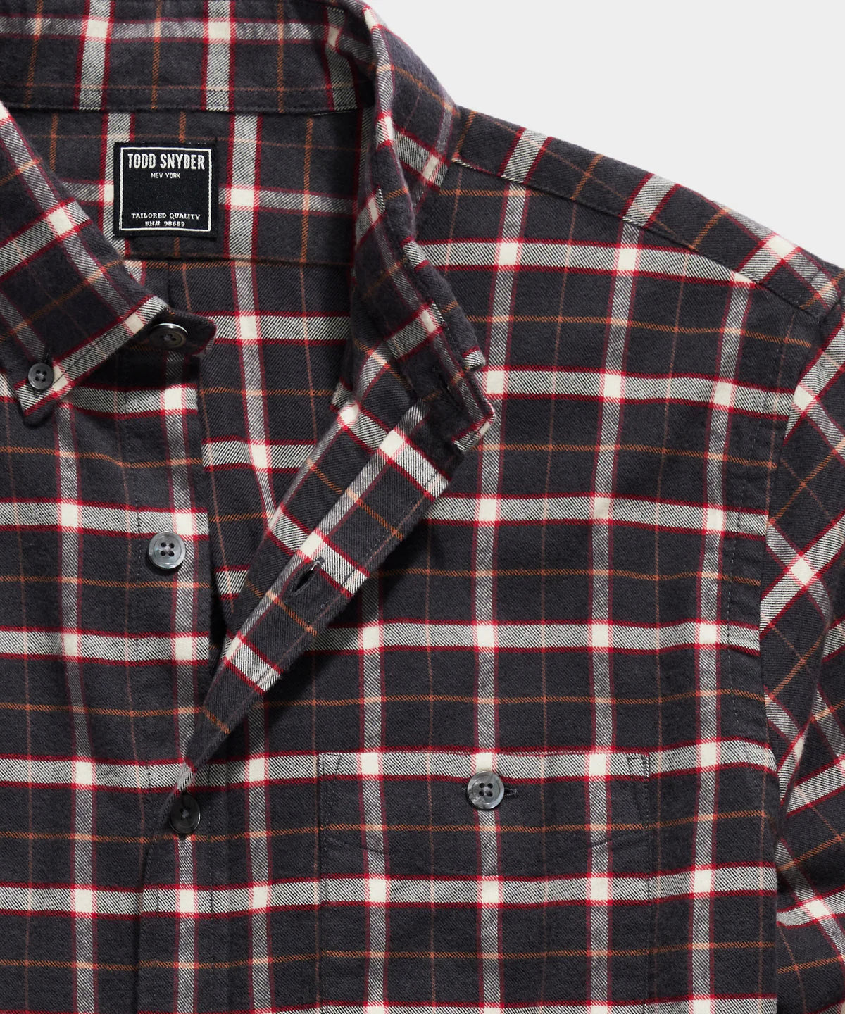 Todd Snyder - TODD SNYDER CHARCOAL PLAID FLANNEL BUTTON-DOWN - Rent With Thred