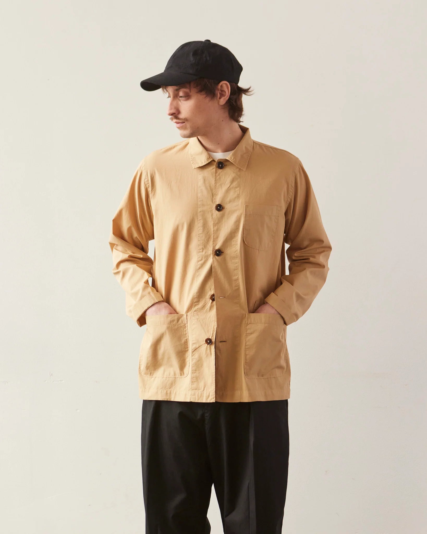Universal Works - UNIVERSAL WORKS BAKER’S ORGANIC POPLIN OVERSHIRT IN SAND - Rent With Thred