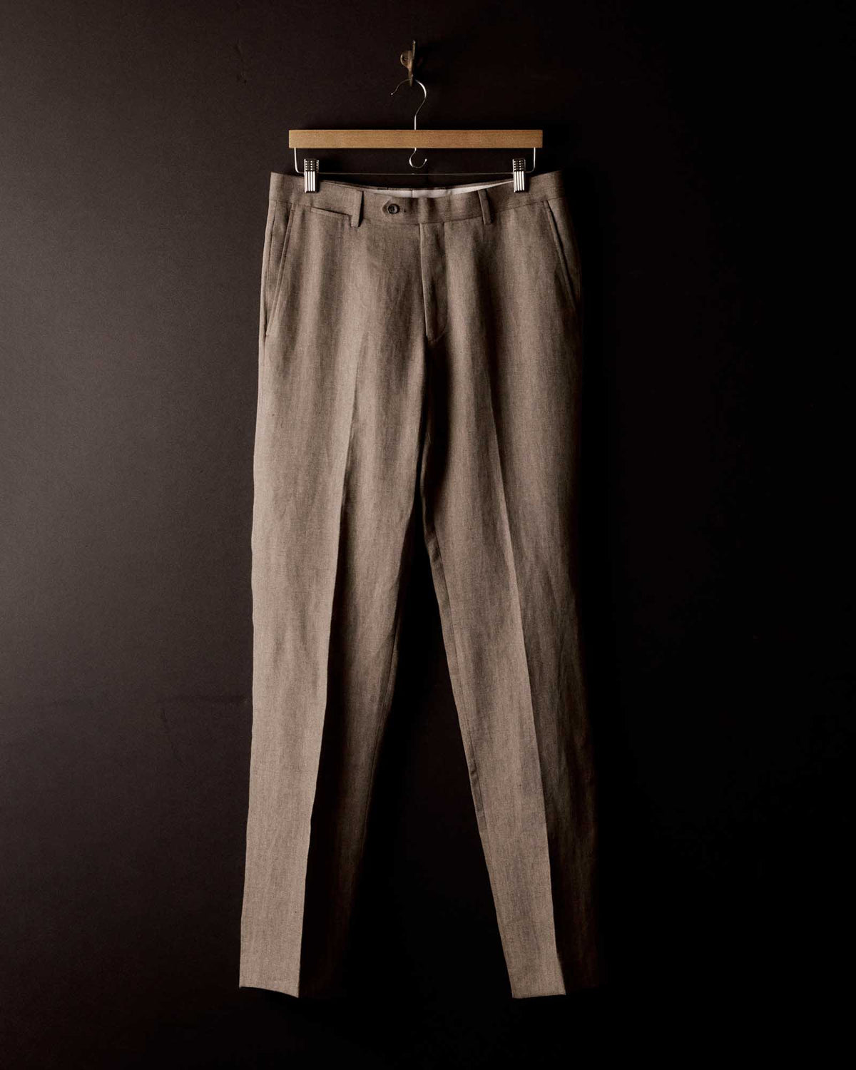 TAYLOR STITCH STEVENS TROUSER IN COFFEE LINEN HERRINGBONE