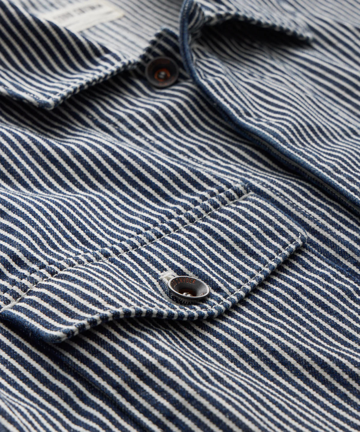 Todd Snyder - TODD SNYDER RAILROAD STRIPE CARPENTER JACKET IN NAVY - Rent With Thred