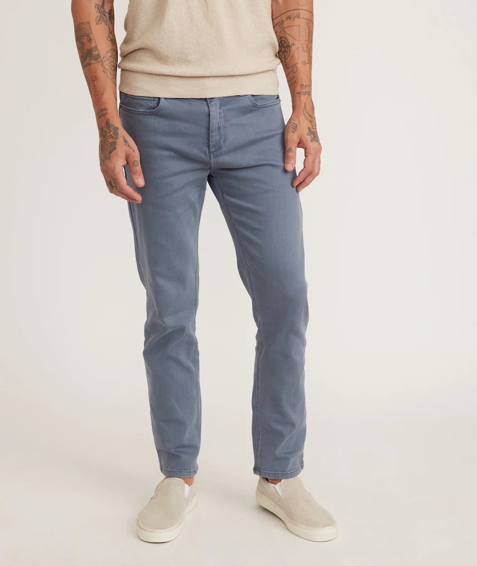 MARINE LAYER 5 POCKET PANT ATHLETIC FIT IN BERING SEA