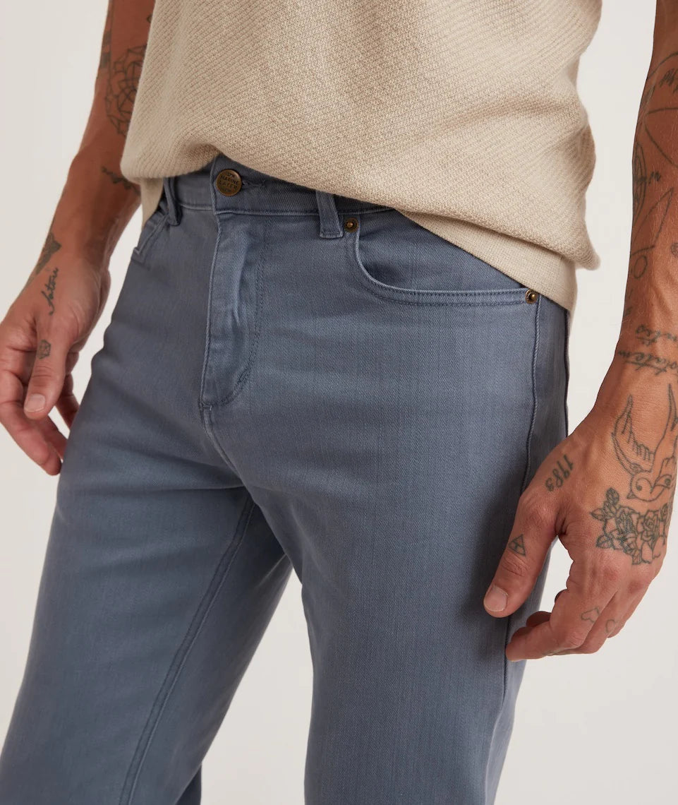 MARINE LAYER 5 POCKET PANT ATHLETIC FIT IN BERING SEA