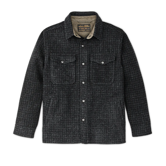 Filson - FILSON LINED MACKINAW WOOL JAC-SHIRT IN BLACK MARL / HEATHER CHECK - Rent With Thred
