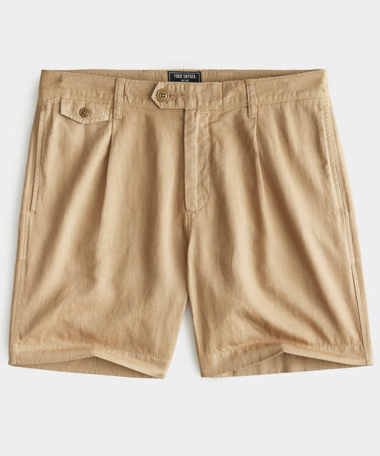 Todd Snyder - TODD SNYDER 7” PLEATED HUDSON SHORT IN BAJA DUNES - Rent With Thred