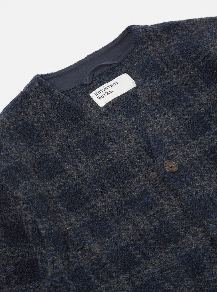 UNIVERSAL WORKS CARDIGAN IN NAVY SWARM FLEECE