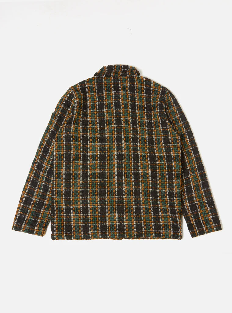 Universal Works - UNIVERSAL WORKS COVERALL JACKET IN CHARCOAL CRAZY CHECK WOOL MIX - Rent With Thred