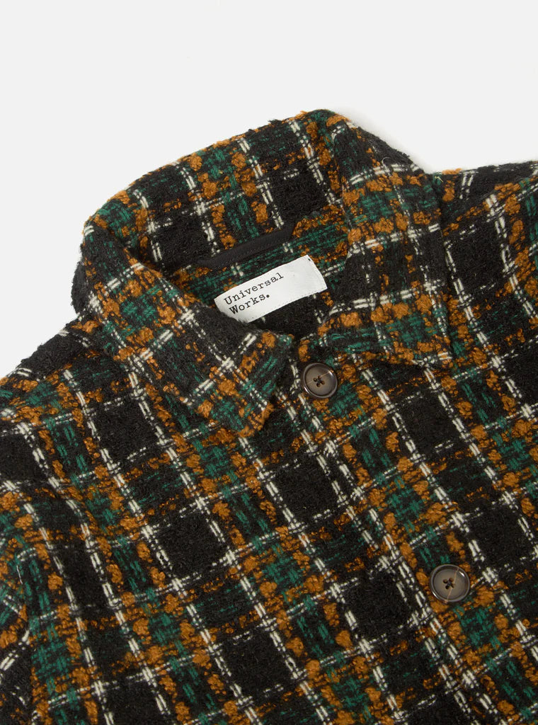 Universal Works - UNIVERSAL WORKS COVERALL JACKET IN CHARCOAL CRAZY CHECK WOOL MIX - Rent With Thred