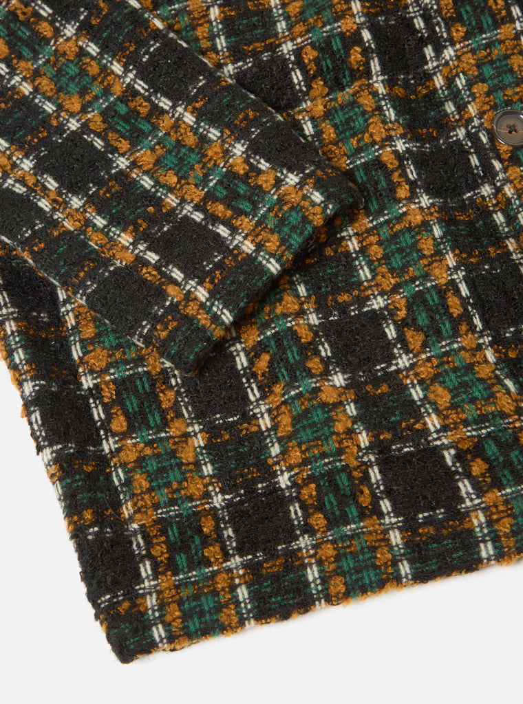 Universal Works - UNIVERSAL WORKS COVERALL JACKET IN CHARCOAL CRAZY CHECK WOOL MIX - Rent With Thred