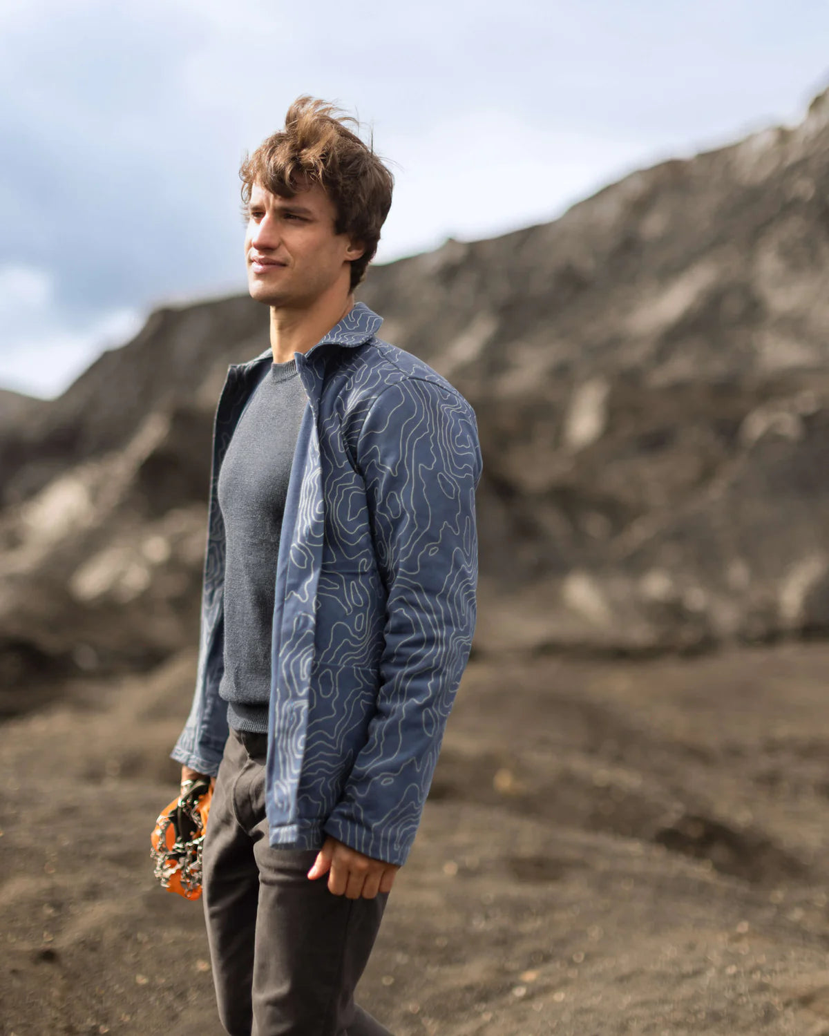 ALEX CRANE CANVAS KITE JACKET IN RIVER MAP