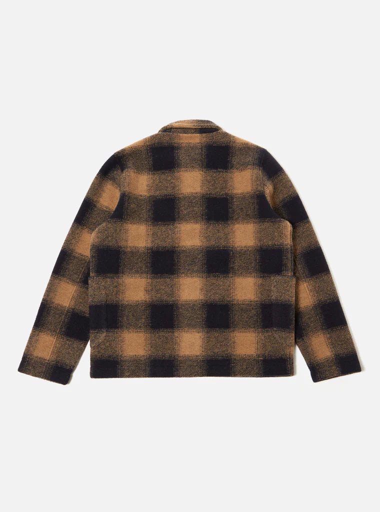 Universal Works - UNIVERSAL WORKS LUMBER JACKET IN NAVY MIX WOOL FLEECE - Rent With Thred