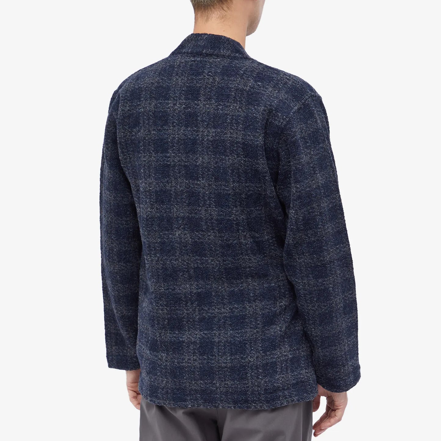 Universal Works - UNIVERSAL WORKS CHECK WOOL FLEECE KYOTO WORK JACKET IN NAVY - Rent With Thred