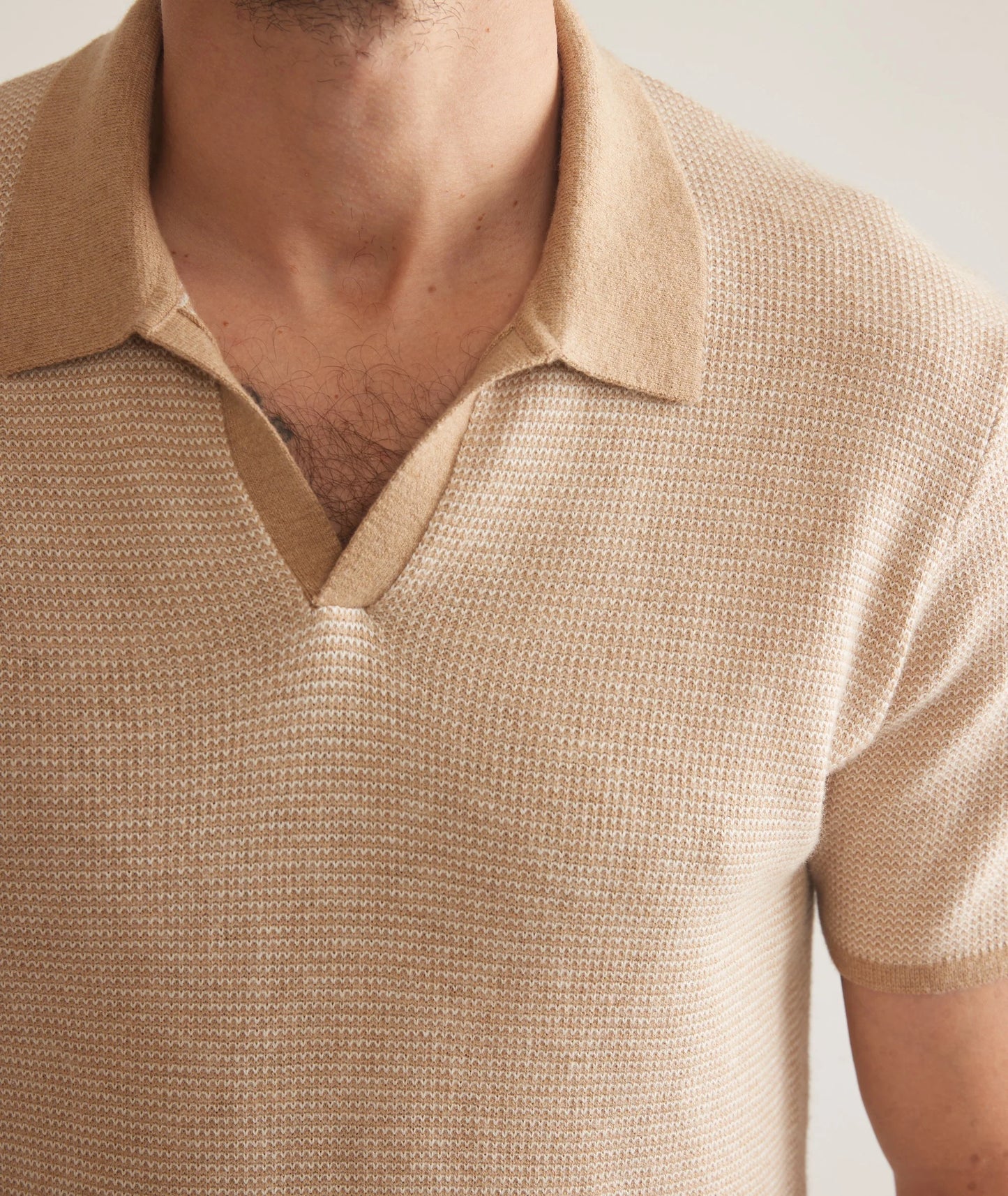 Marine Layer - MARINE LAYER LIAM SWEATER POLO IN SABLE AND IVORY - Rent With Thred
