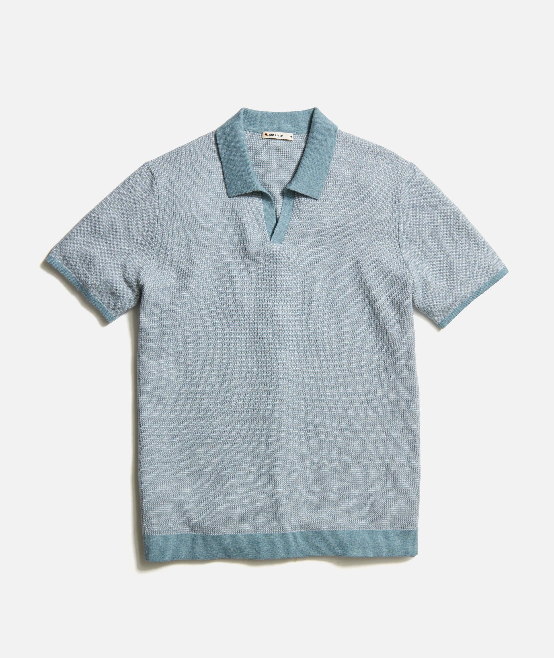 Marine Layer - MARINE LAYER LIAM SWEATER POLO IN TOPAZ/VAPOR - Rent With Thred