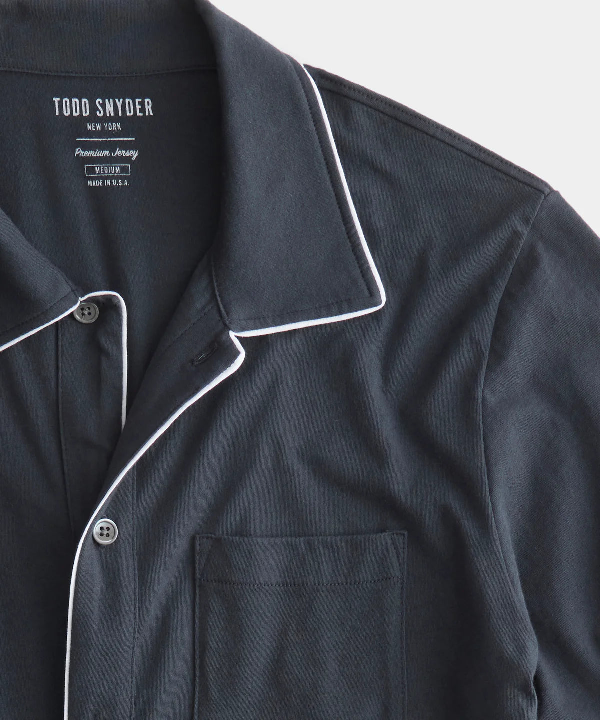 Todd Snyder - TODD SNYDER MONTAUK TIPPED FULL PLACKET POLO IN RAILINGS - Rent With Thred