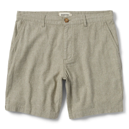 Taylor Stitch - TAYLOR STITCH EASY SHORT IN OLIVE HERRINGBONE - Rent With Thred