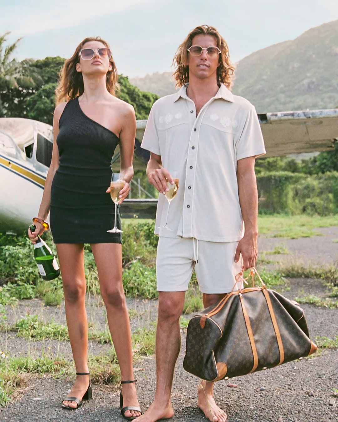 Dandy Del Mar - DANDY DEL MAR THE GAUCHO TERRY CLOTH SHIRT IN ALABASTER - Rent With Thred