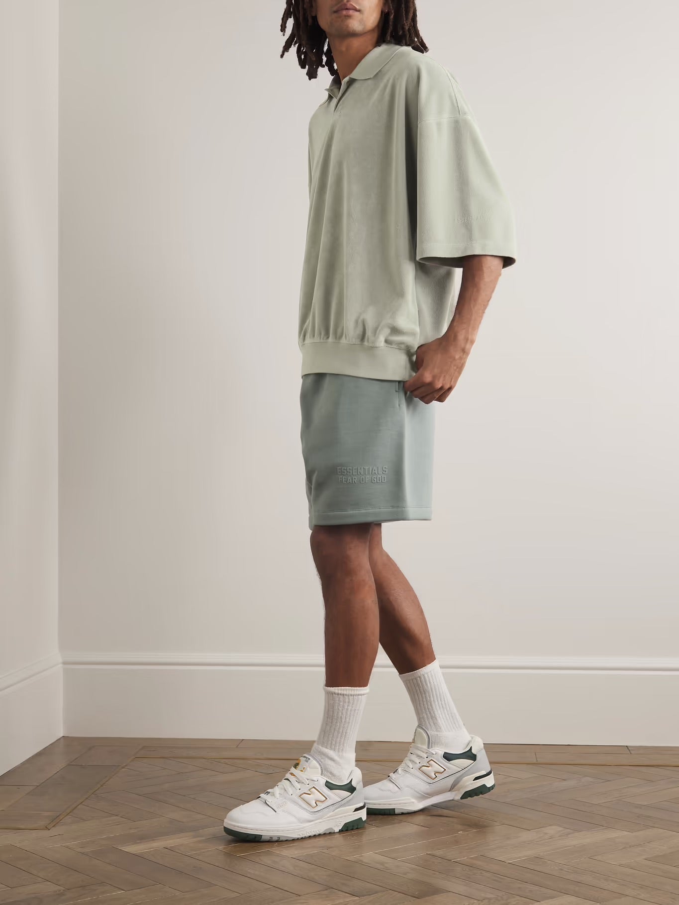 FEAR OF GOD - FEAR OF GOD SHORT SLEEVE TERRY POLO IN LIGHT GRAY - Rent With Thred