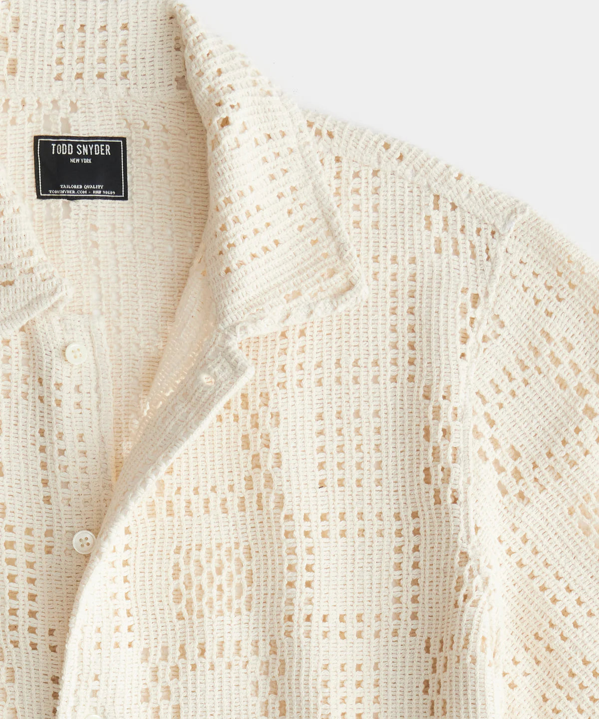 Todd Snyder - TODD SNYDER OPEN-KNIT CABANA POLO IN BISQUE TONAL SQUARE - Rent With Thred