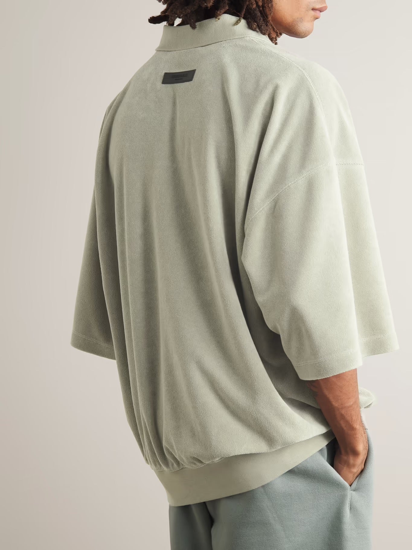 FEAR OF GOD - FEAR OF GOD SHORT SLEEVE TERRY POLO IN LIGHT GRAY - Rent With Thred