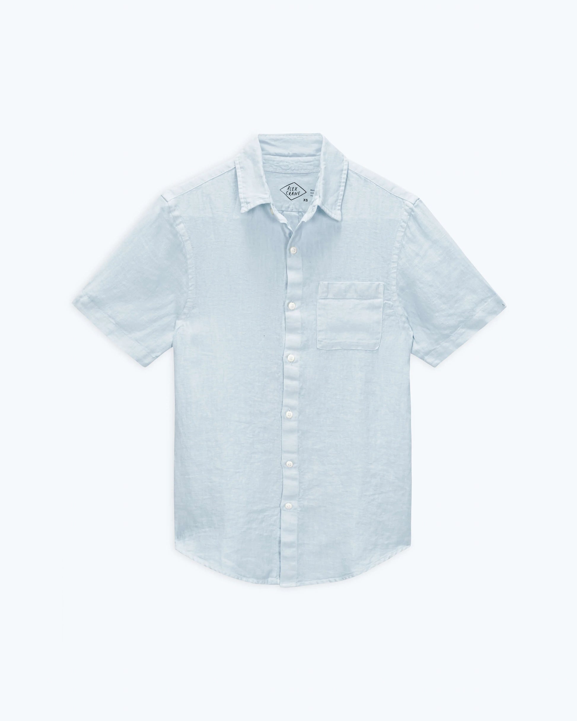 Alex Crane - ALEX CRANE LINEN SS SHIRT IN BLUE - Rent With Thred