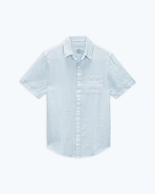 Alex Crane - ALEX CRANE LINEN SS SHIRT IN BLUE - Rent With Thred