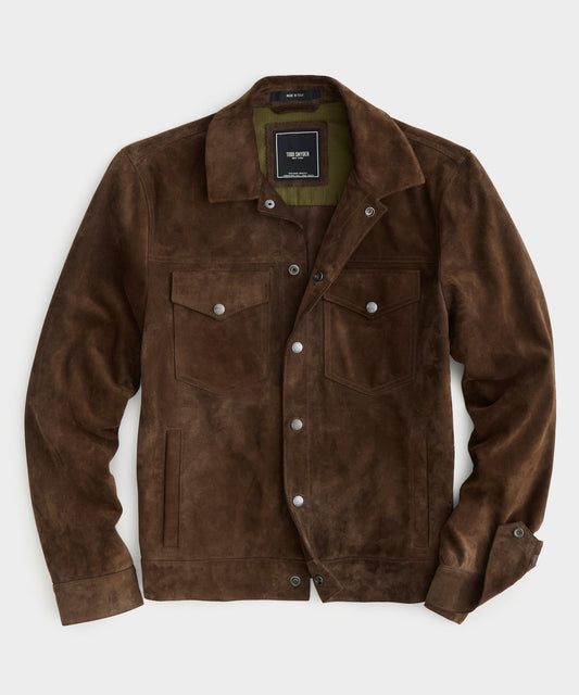 Todd Snyder - TODD SNYDER ITALIAN SUEDE DYLAN JACKET IN DARK BROWN - Rent With Thred