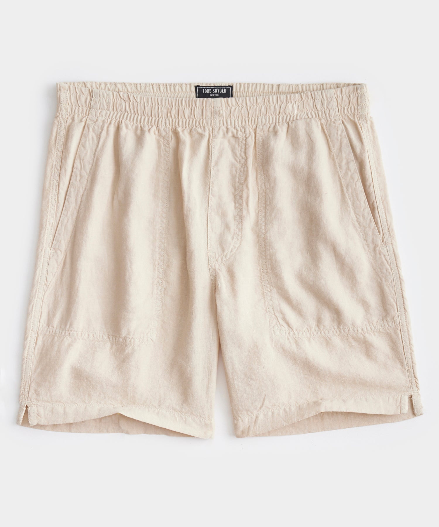 Todd Snyder - TODD SNYDER 7" ITALIAN LINEN BEACH SHORT IN SAND DOLLAR - Rent With Thred