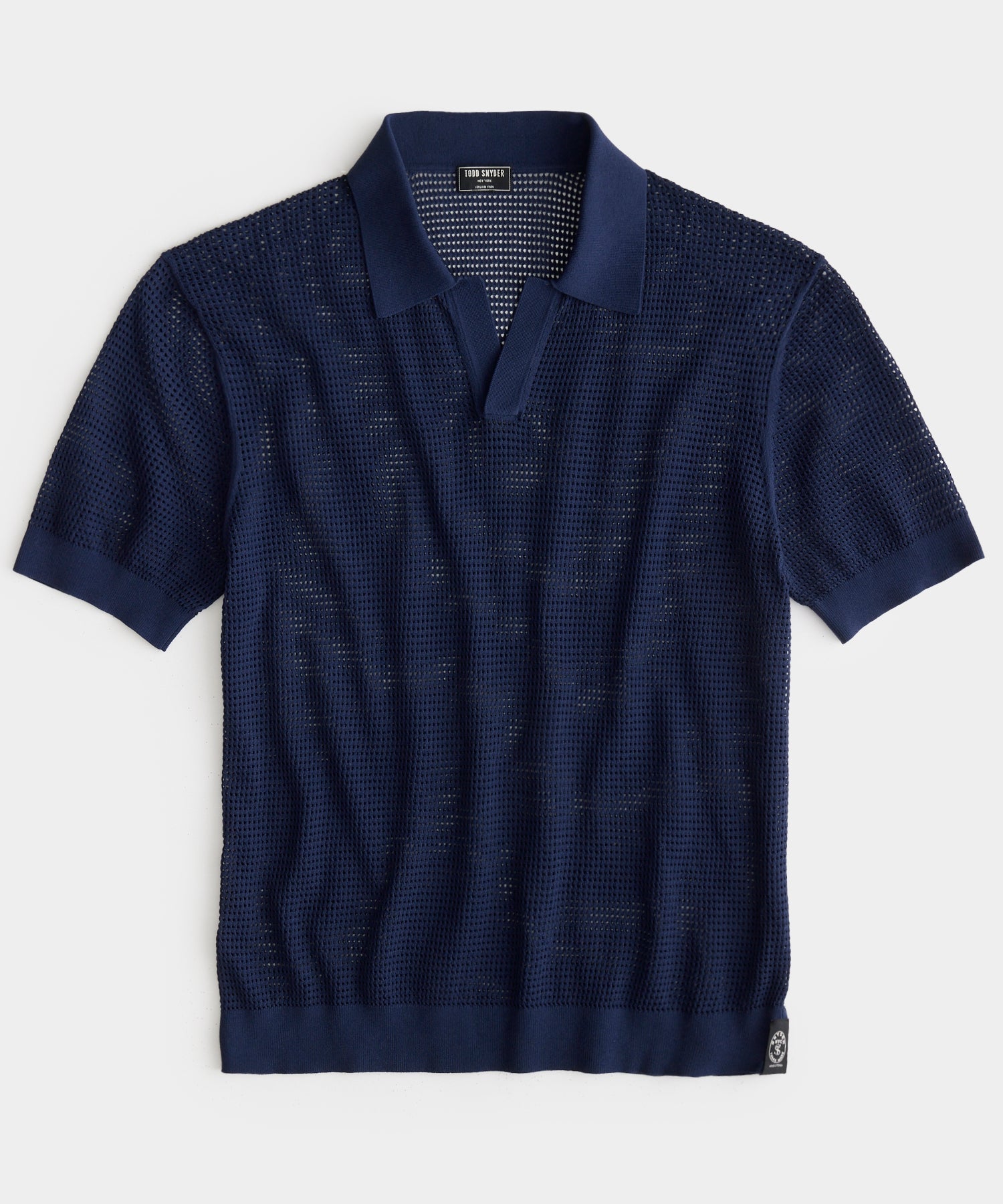 Todd Snyder - TODD SNYDER COTTON-NYLON MESH POLO IN NAVY - Rent With Thred