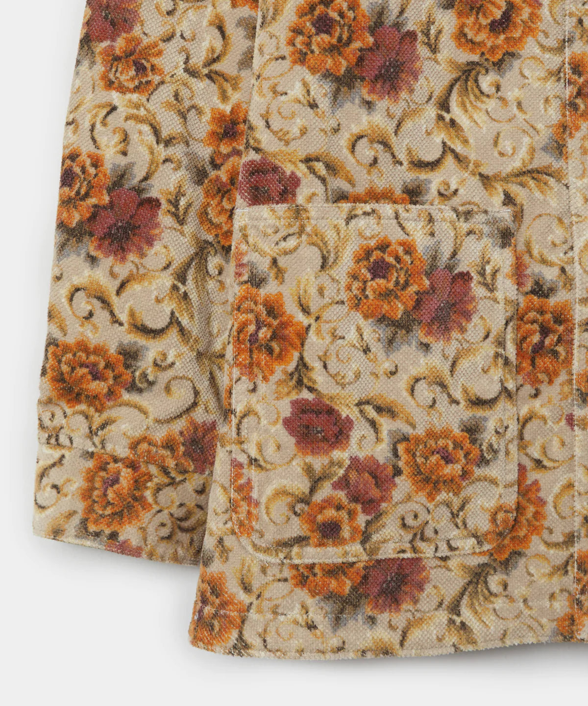 Todd Snyder - TODD SNYDER JAPANESE CORDUROY BARN JACKET IN CREAM FLORAL - Rent With Thred