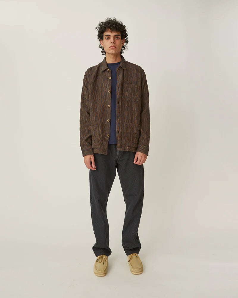 Corridor - CORRIDOR RAINBOW WEAVE OVERSHIRT IN BROWN - Rent With Thred