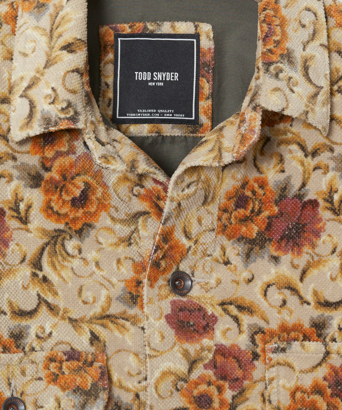 Todd Snyder - TODD SNYDER JAPANESE CORDUROY BARN JACKET IN CREAM FLORAL - Rent With Thred