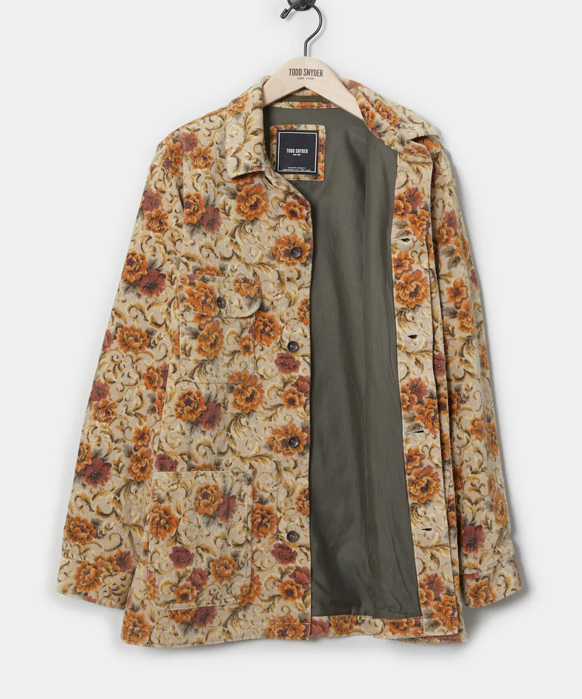 Todd Snyder - TODD SNYDER JAPANESE CORDUROY BARN JACKET IN CREAM FLORAL - Rent With Thred