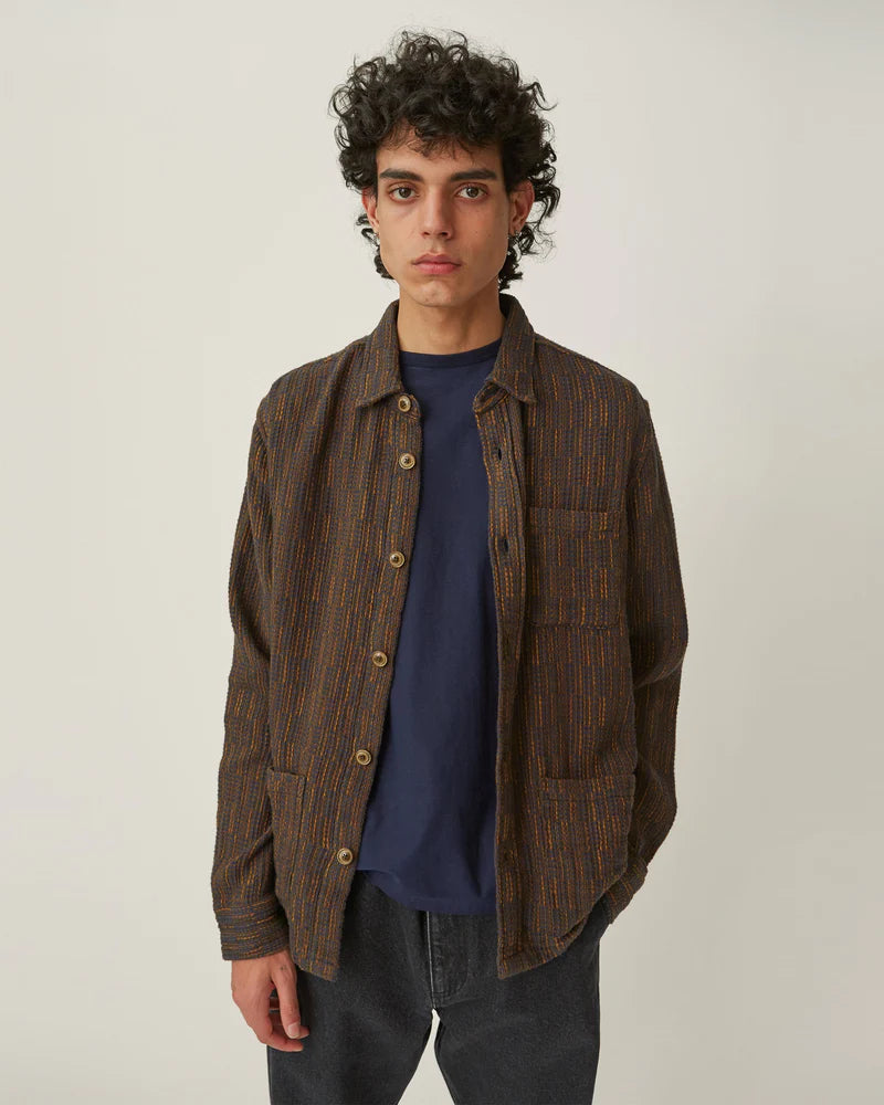 Corridor - CORRIDOR RAINBOW WEAVE OVERSHIRT IN BROWN - Rent With Thred