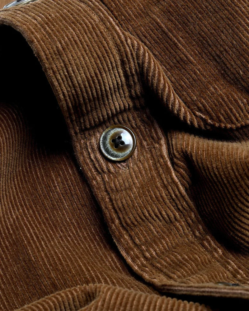 Corridor - CORRIDOR CORDUROY OVERSHIRT IN TOBACCO - Rent With Thred